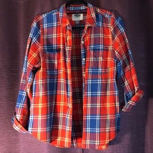 Medium Old Navy Flannel Red and Blue